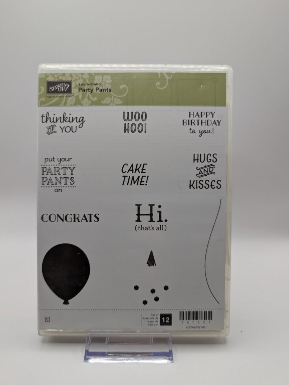 Stampin' Up! "Party Pants" Photopolymer Clear Stamp Set 12-Piece Birthday